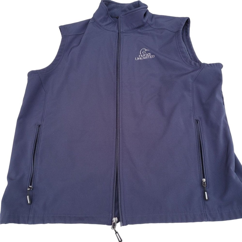 Ducks Unlimited Core 365 Men's XL Blue/Purple Vest With Zipper Pockets KState - Picture 2 of 16
